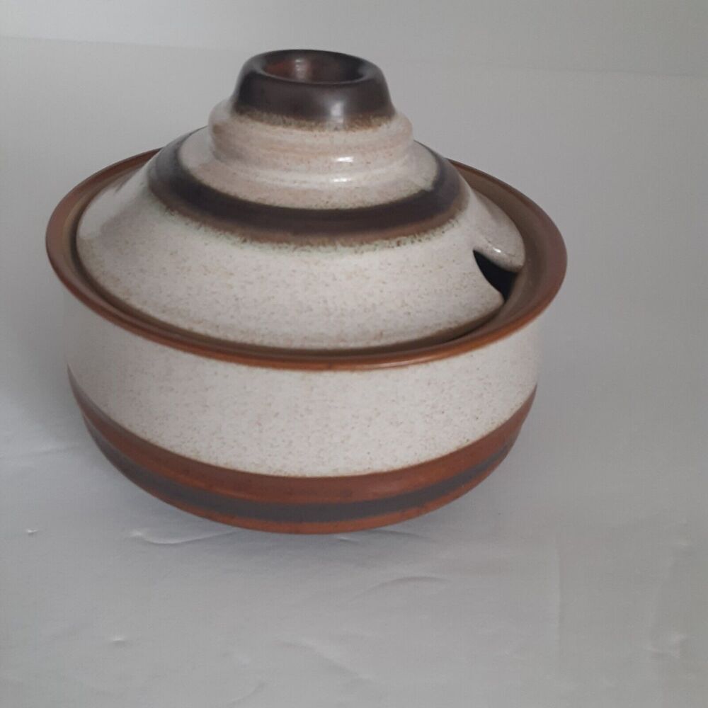 Vintage Denby Slotted Dish With Lid Cranberry Sauce Chutney Earth Tones